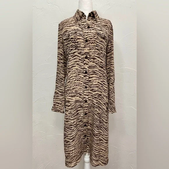 Ellen Tracy 100% Silk Sequoia Midi Dress - Picture 2 of 14